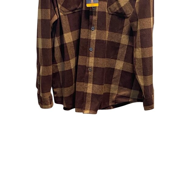 Freedom Foundry Plaid Fleece Button Down Shacket Brown Size XXL NWT Gorpcore - Picture 4 of 9